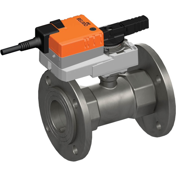 Belimo Ball Valve DN50 Flange Kvs49 24VAC/DC 90s BACnet/Modbus/MP-Bus 10Nm IP54 R6050R-B3/NR24A-MOD