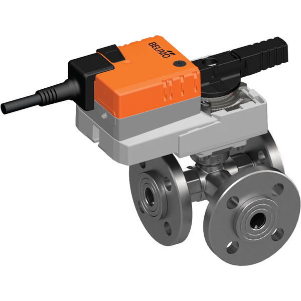 Belimo 3-Way Ball Valve DN15 Flange Kvs15 24VAC/DC 90s BACnet/Modbus/MP-Bus 10Nm IP54 R7015R-B1/NR24A-MOD