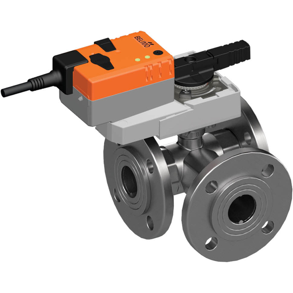 Belimo 3-Way Ball Valve DN40 Flange Kvs31 24VAC/DC 9s 2-point 8Nm IP54 R7040R-B3/NRQ24A
