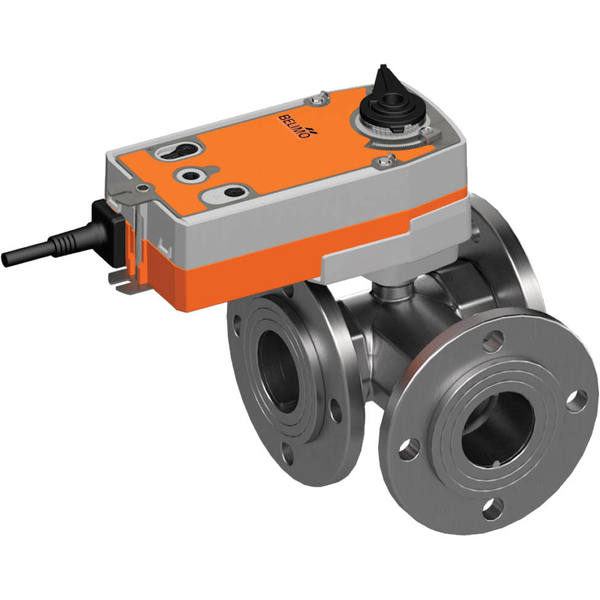 Belimo 3-Way Ball Valve DN50 Flange Kvs49 24VAC/DC Fail-Safe 75s 2-point 10Nm IP54 SPDT R7050R-B3/NRF24A-S2