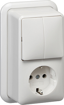 Gira Combination Series Switch Socket With Earth Pure White - 017511