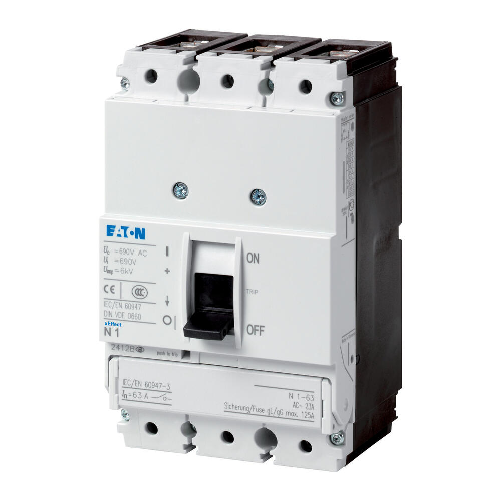 Eaton Interruptor de Caja Moldeada 3P 63A Máxima Seguridad 1250A - 102681