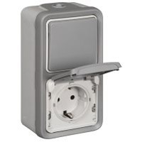 Legrand Plexo IP55 Vertical Switch Socket Combination - 069746