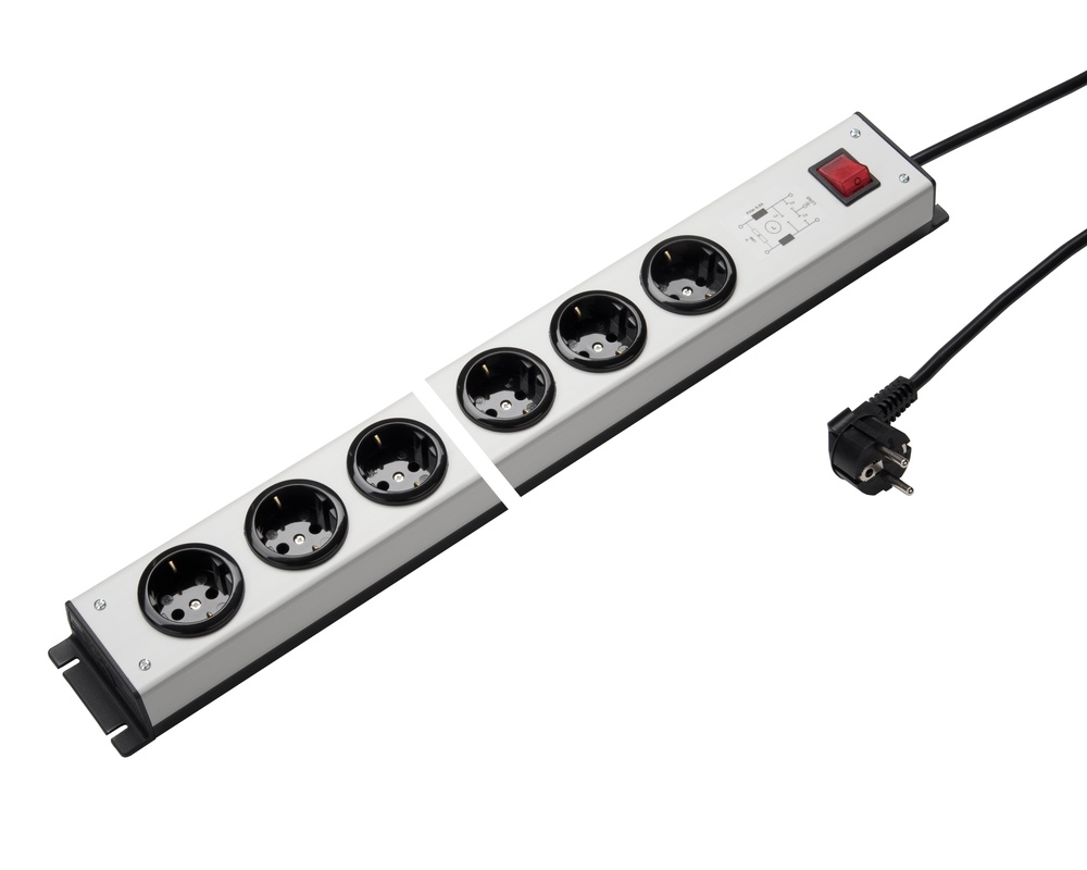 Martin Kaiser Regleta de enchufes de 6 vías con toma de tierra Filtro RFI (Enchufe Europeo) - 1038ZL6L-SW3