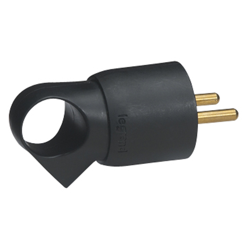 Legrand Schwarzer Stecker mit Ösenzug - 050428