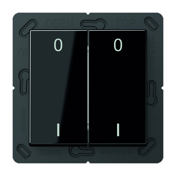 Jung EnO draadloze wandzender A500 zwart 4-kanaals met symbolen - ENOA595-01SW