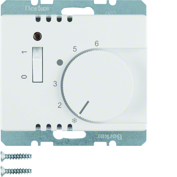 Thermostat d'ambiance Hager Berker avec contact NF et interrupteur LED - 20300069