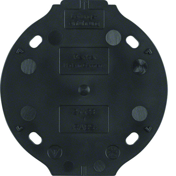 Hager Berker 1930 1-Gang Fire Resistant Base Plate Black - 133111