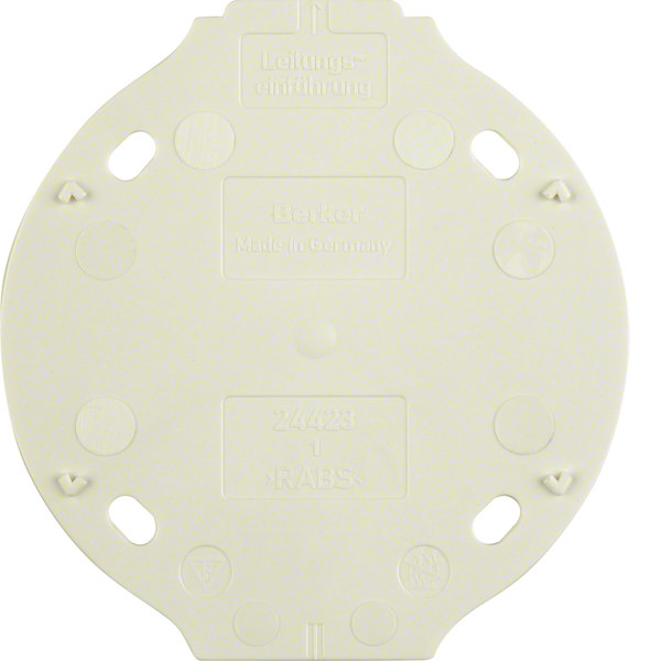 Hager Berker 1930 Self-Extinguishing Base Plate 1 Gang Polar White - 133119