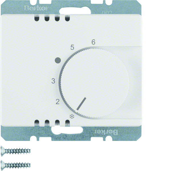 Hager Berker Thermostat With Change Over Contact Polar White Glossy - 20260069