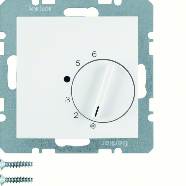 Hager Berker Room Thermostat With Changeover Contact White - 20261909