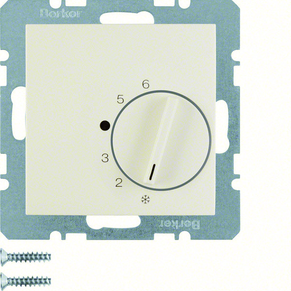 Hager Berker Room Thermostat With Changeover Contact White Glossy - 20268982