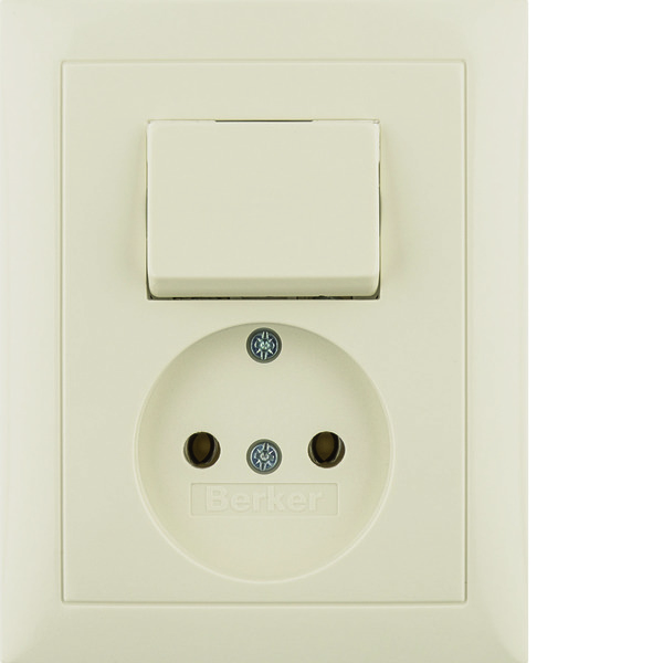 Hager Berker Socket Outlet With Changeover Switch Without Earthing Contact - 6143668982