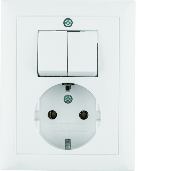 Hager Berker S.1 In-Wall Series Switch Socket Outlet Polar White Glossy - 6143558949