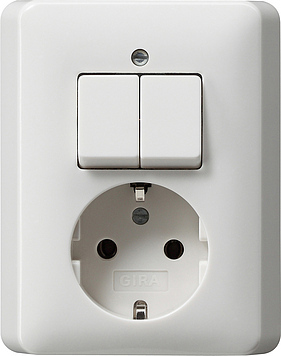 Gira Standard 55 Series Switch And Socket Combination Pure White - 017503