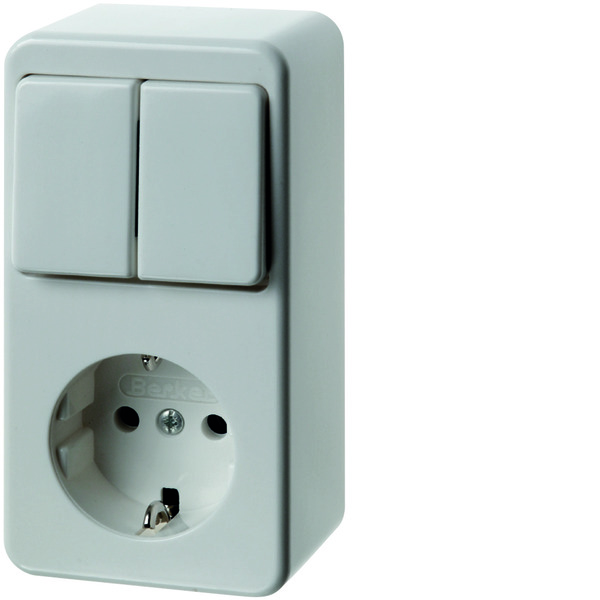 Hager Berker Serie combinada de montaje en superficie Interruptor Enchufe Toma de corriente - 61479449