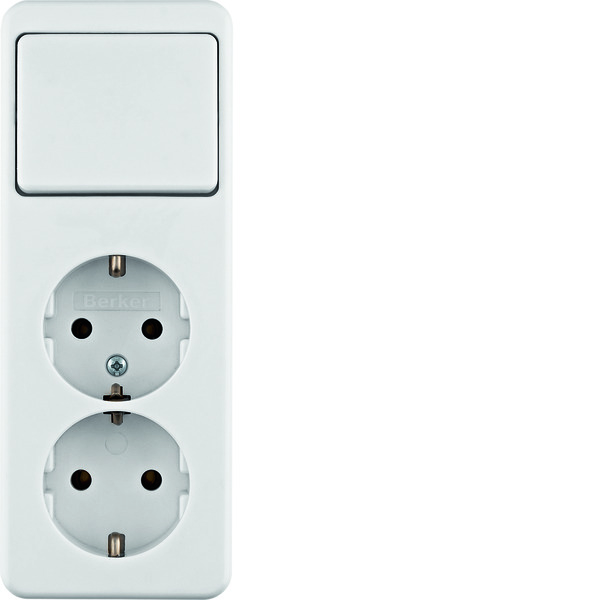 Hager Berker Switch Combination Double Outlet Socket Surface Mounted - 61402649