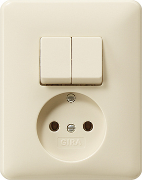 Gira Combination Series Outlet System 55 Cream White - 047501