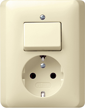 Gira Standaard 55 Combo Wandcontactdoos Inbouw Cream Wit - 017601