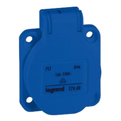 Legrand Built-In Socket Earthed 250V 16A 3P Blue P17 - 057675