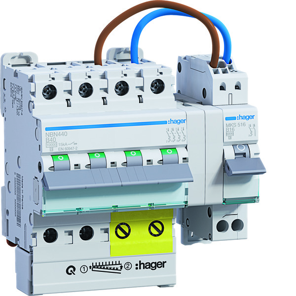 Hager PV Replacement Set With MCB 1P+N 4P 40A B - VKS01PVG