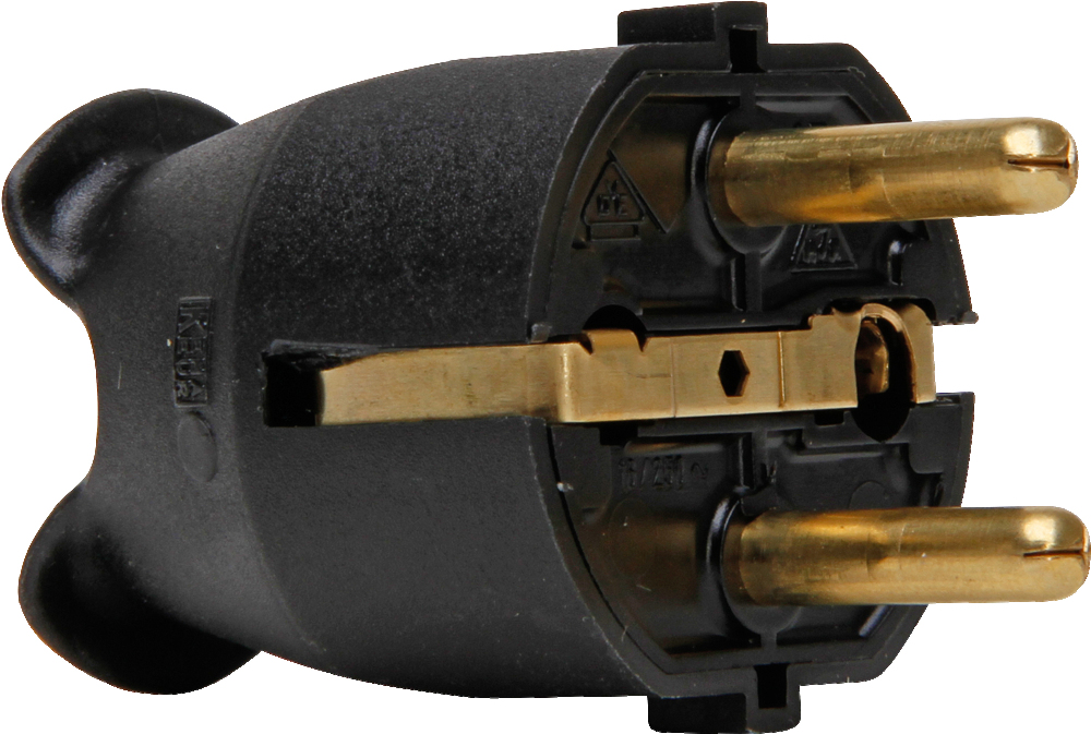 Black Right Angle Plug With Earth Ground - 1757.0500.3