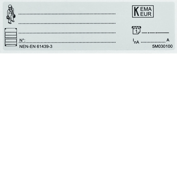 Hager Self-Adhesive Nameplate NEN-EN 61439-3 Pack of 10 - VKG58T