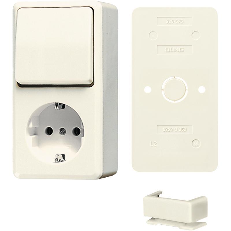 Jung AP600 Interrupteur combiné blanc avec ensemble RA - B676A