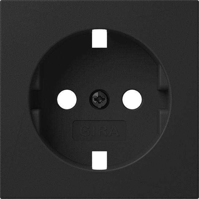 Gira System 55 Black Schuko Socket Cover Without Outlet - 4920005