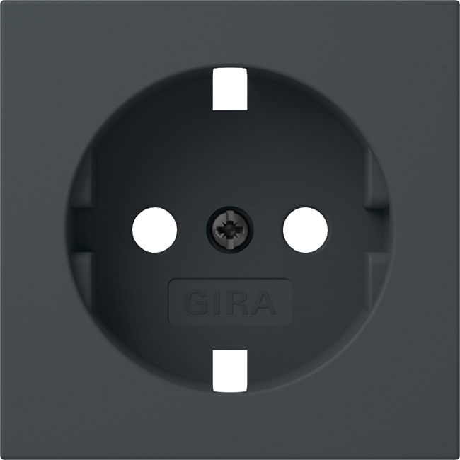 Gira System 55 Anthracite Schuko Socket Cover Plate - 492028