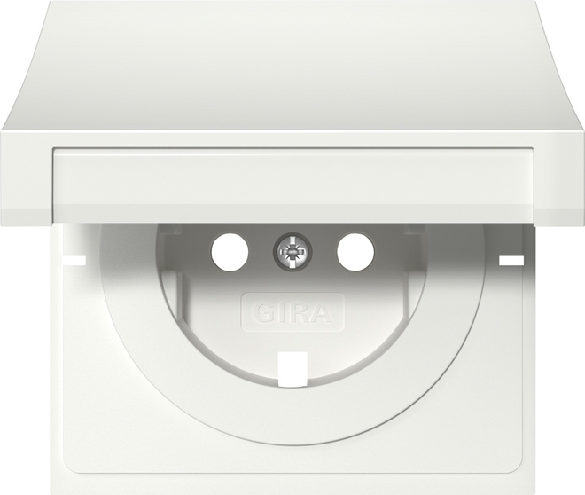 Gira F100 White HC Schuko Socket Cover - 4922112