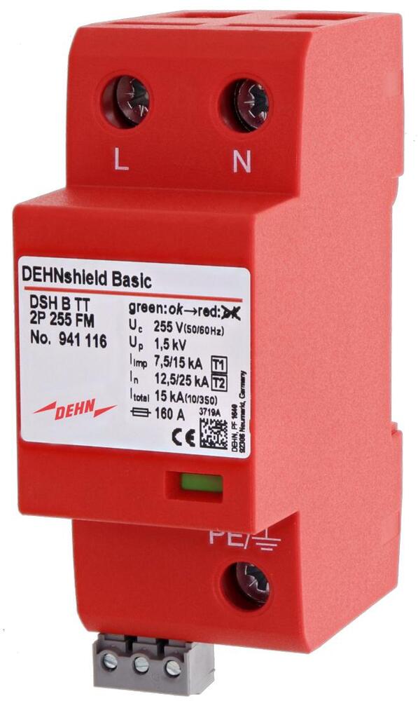 Dehn DSH B Typ 1+2 Kombinierter Ableiter für einphasige TT - 941116