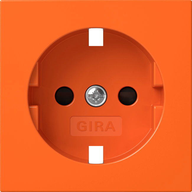 Gira Schuko Socket Shutter Contact System 55 Orange - 4921109