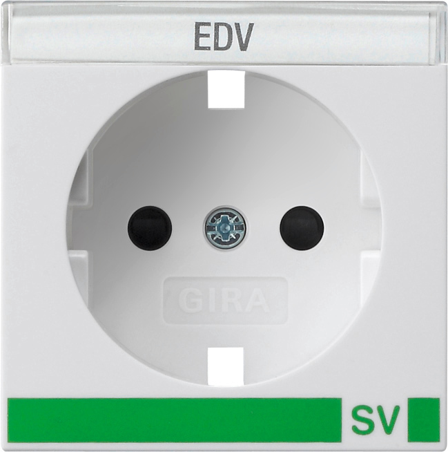 Gira System 55 White Schuko Socket Cover With Safety Shutters - 4923103