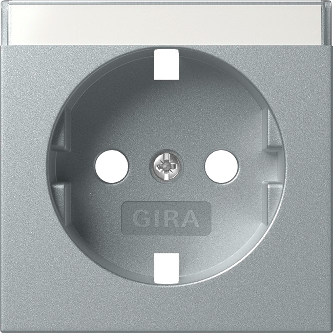 Gira Schuko Inlet Socket System 55 Aluminum Cover - 494726