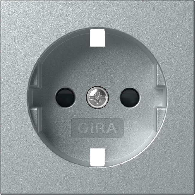 Gira SH Systeem 55 Aluminium Afdekking Schuko Contactdoos - 492126