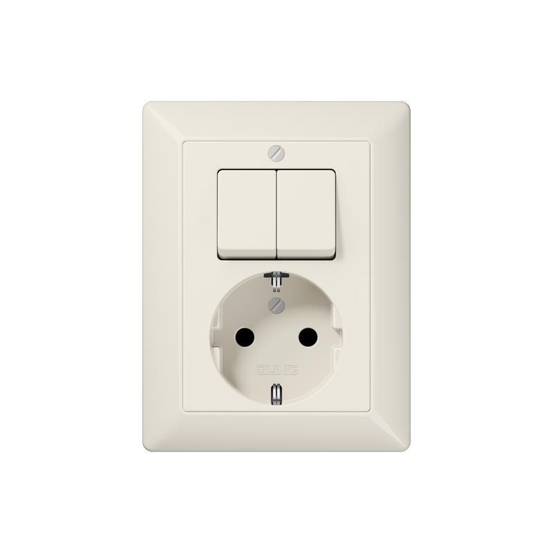 Jung AS Series White Combination Switch Socket In-Built - AS5575EU