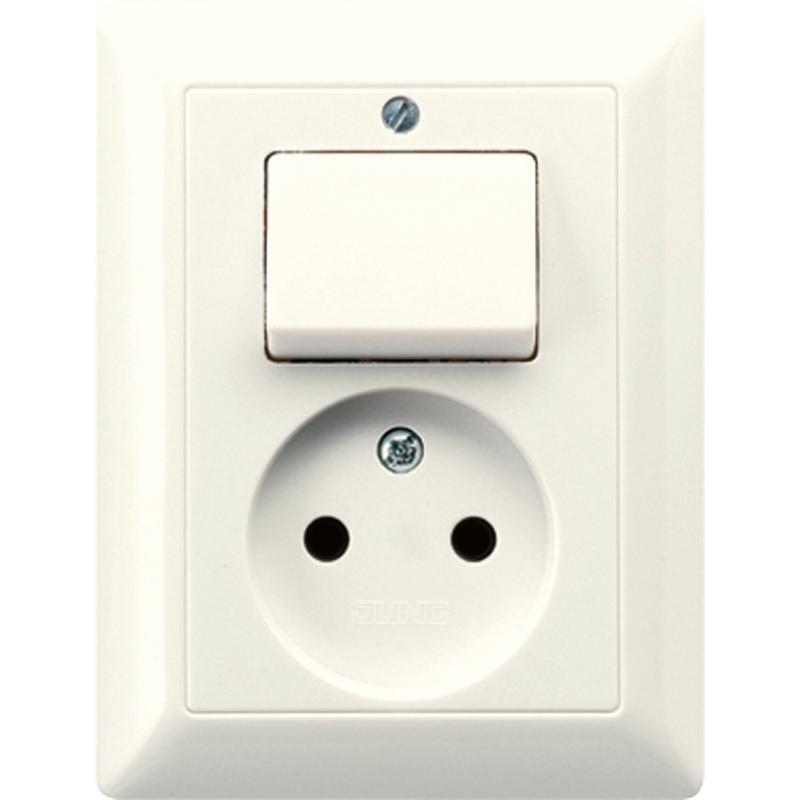 Jung AS Combination Switch Socket Without Protective Contact White - AS5546EU