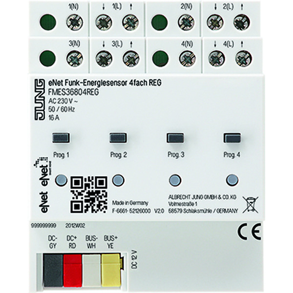 Jung Enet Energy Sensor 4 Channel Din Rail - FMES36804REG