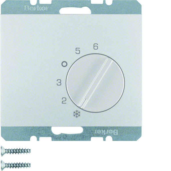 Hager Berker Thermostat d'ambiance avec contact inverseur K5 Aluminium - 20267103