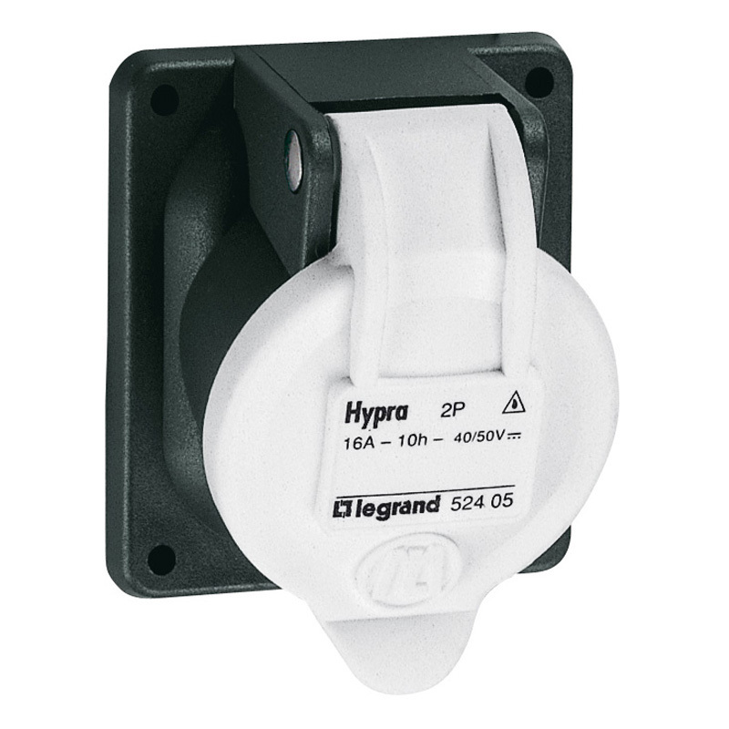 Legrand Inbuilt Outlet 24VDC 16A 3P Hypra IP44 Plastic - 052405