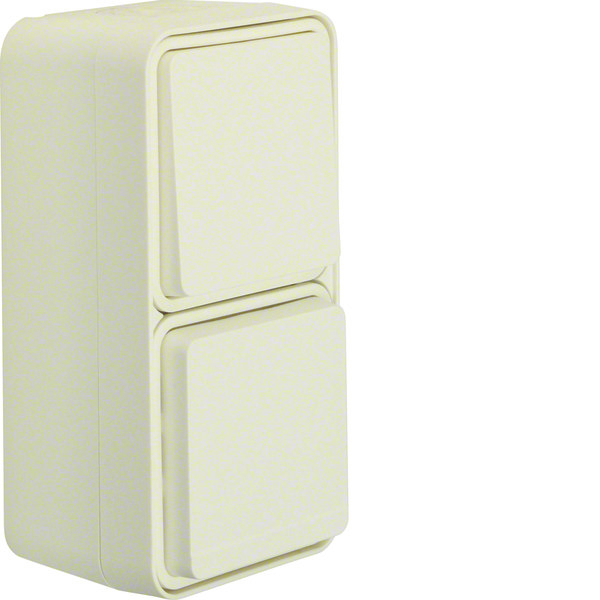 Hager Berker Combination Socket and Switch with Enclosure IP55 White - 47803512