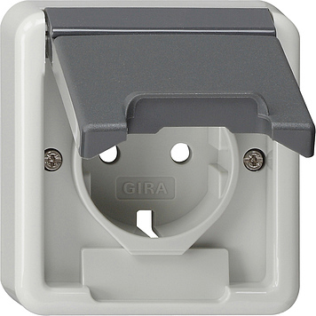 Gira Grey Surface Mounted Socket Cover With Earth Pin - 092030