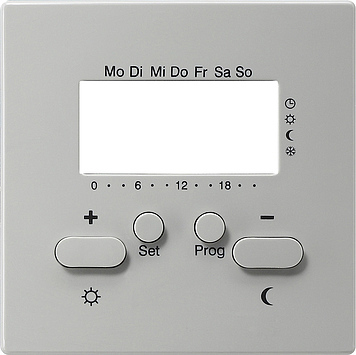 Gira Abdeckung für Raumthermostat 230V mit Uhr grau - 146942