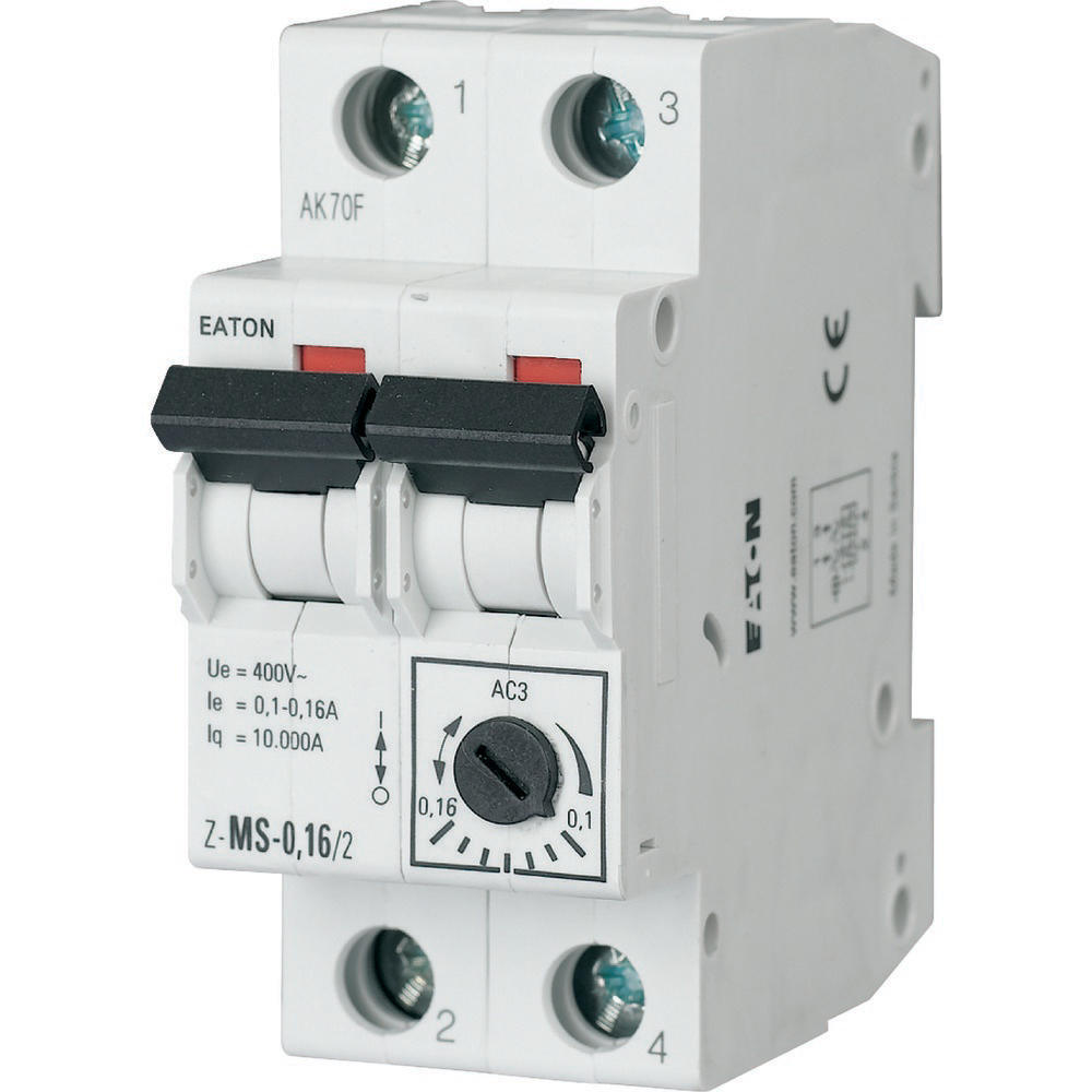 Eaton Motor Protective Circuit Breaker 0.25-0.4A 2P Z-MS-0.40/2 - 248391