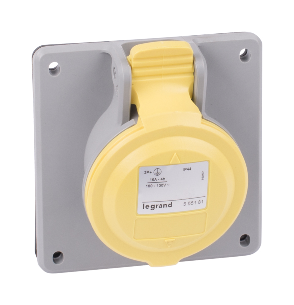 Prise encastrée Legrand 110V 16A 3 Phase IP44 P17 - 555181