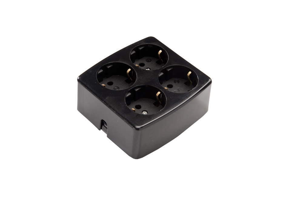 Martin Kaiser 4-Way Socket With Earthing Contact Black (European Socket) - 536/SW [2 pieces]