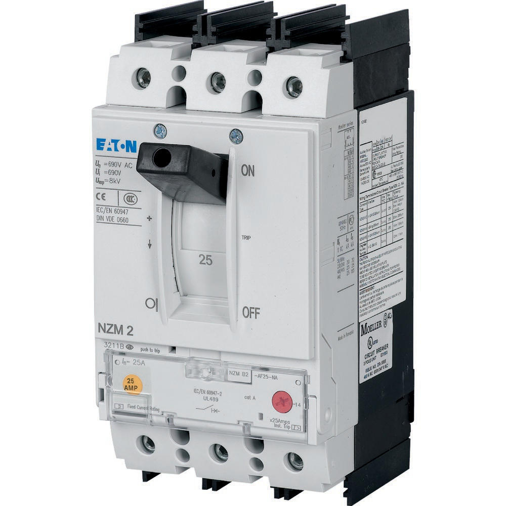 Eaton NZM2 Interruptor automático 3P 90A 25kA Terminales de caja - 107622