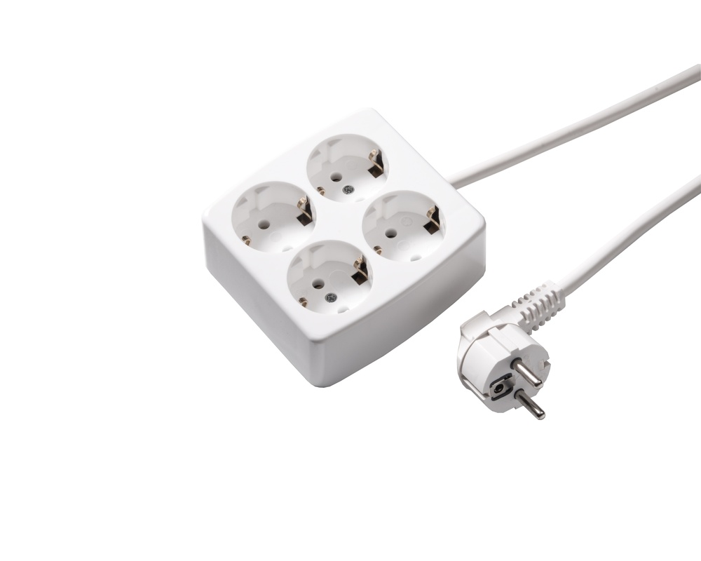 Martin Kaiser 4-Weg contactdoos met aardingscontact 5M kabel Arctic White - 536ZL5-15W/KWS