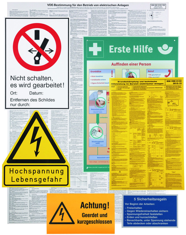 Dehn Set Of Warning Signs For Electrical Installation - 700050